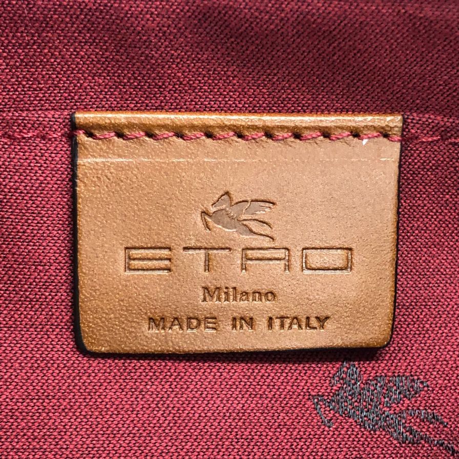 エトロ ワンショルダーバッグ ペイズリー調 レザー ブラウン系 ETRO【AFE11】