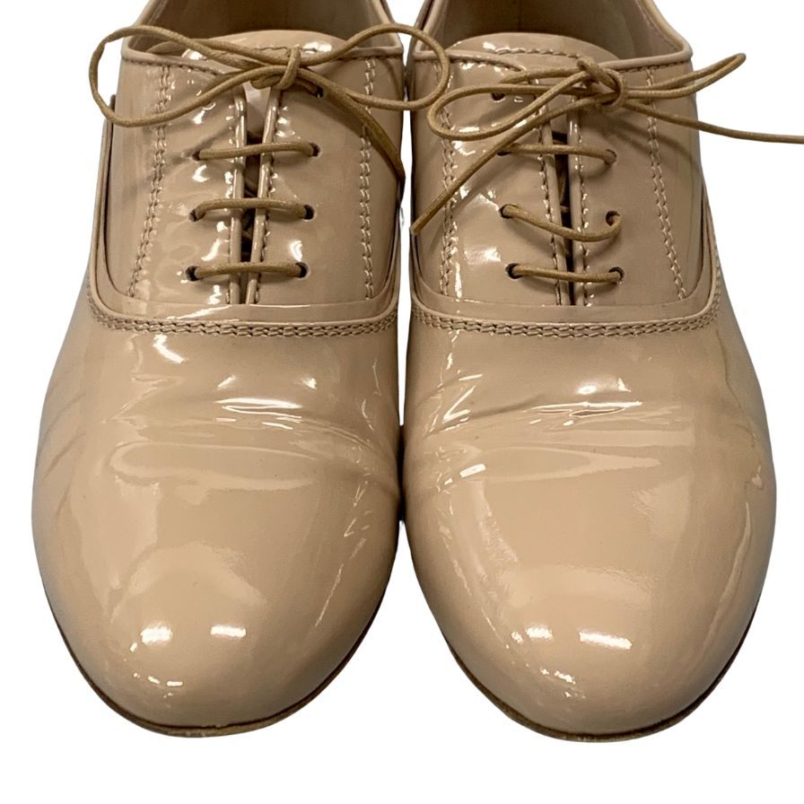 ミュウミュウ レザーシューズ エナメル ビジュー ピンク サイズ39 レディース MIUMIU 約25.5cm【AFD9-2】