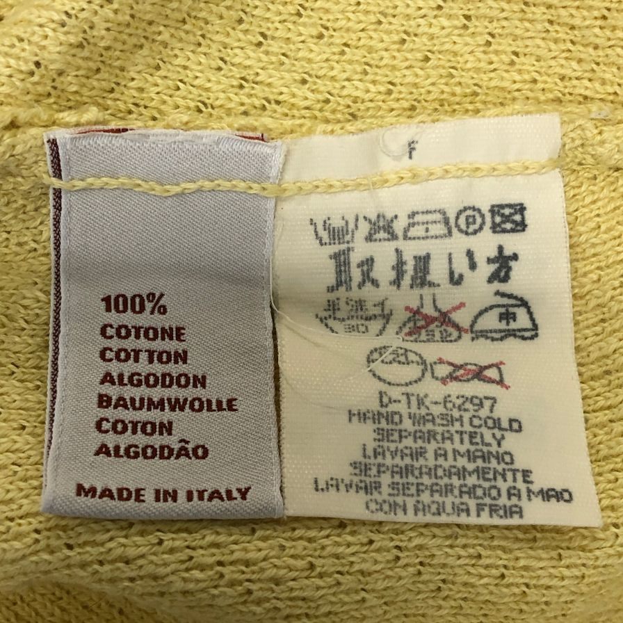 極美品◆エルメネジルドゼニア ニットポロシャツ コットン イエロー サイズL/52 Ermenegildo Zegna 【AFB33】