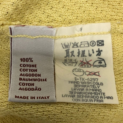 極美品◆エルメネジルドゼニア ニットポロシャツ コットン イエロー サイズL/52 Ermenegildo Zegna 【AFB33】