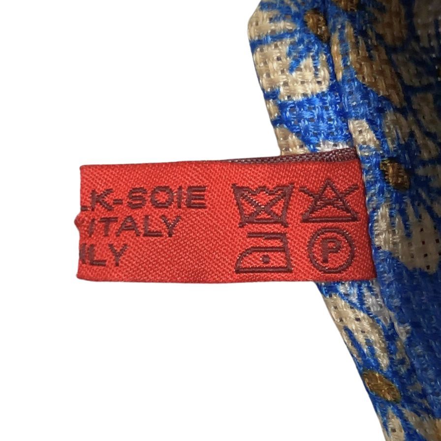 イザイア ネクタイ 花柄 シルクブレンド ブルー系 ISAIA【AFI18】