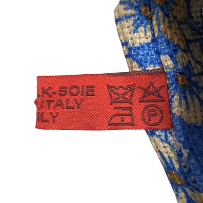 イザイア ネクタイ 花柄 シルクブレンド ブルー系 ISAIA【AFI18】