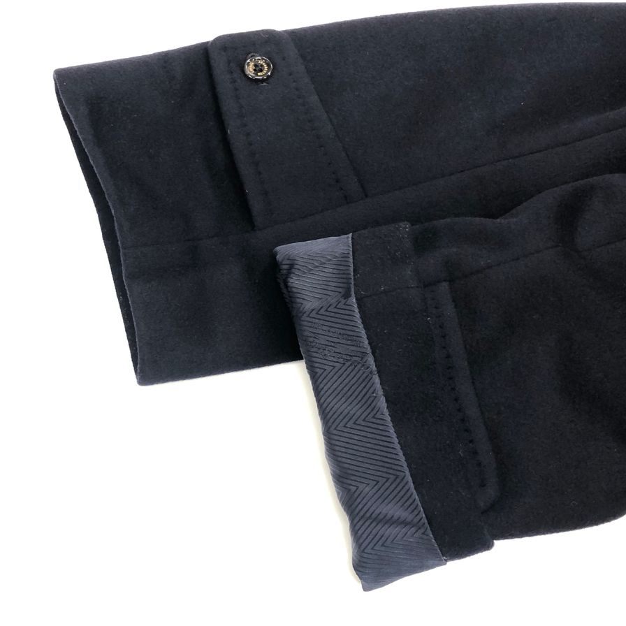 美品◆アクアスキュータム ステンカラーコート カシミア100% 比翼仕立て ロング ネイビー メンズ サイズ36 Aquascutum 【AFA13】