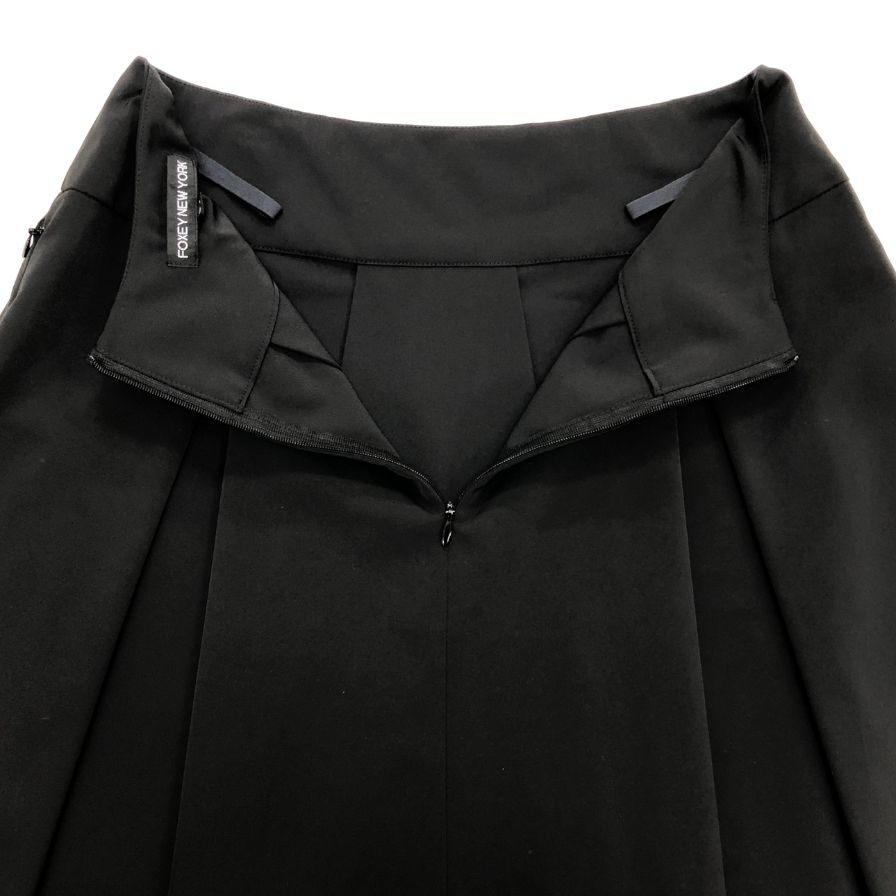 フォクシーニューヨーク スカート フレア 膝丈 18661 ブラック レディース サイズ38 FOXEY NEWYORK【AFB41】