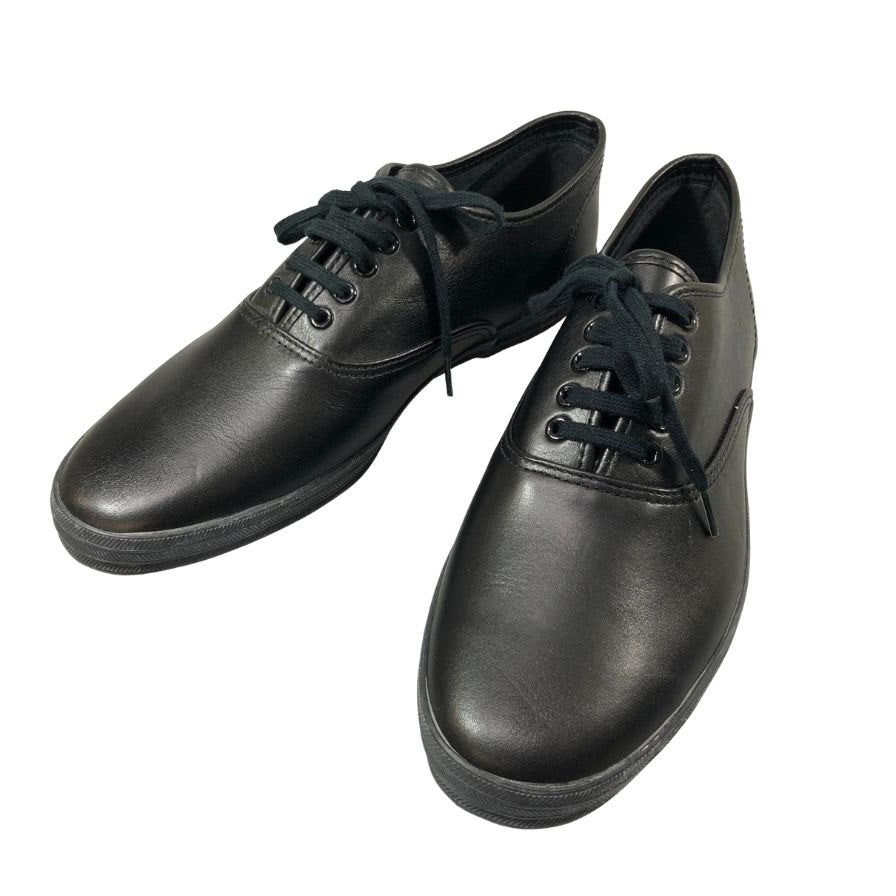コムデギャルソン レザースニーカー プレーントゥ ブラック レディース サイズ23.0 COMME des GARCONS 約23.0cm【AFC44-2】