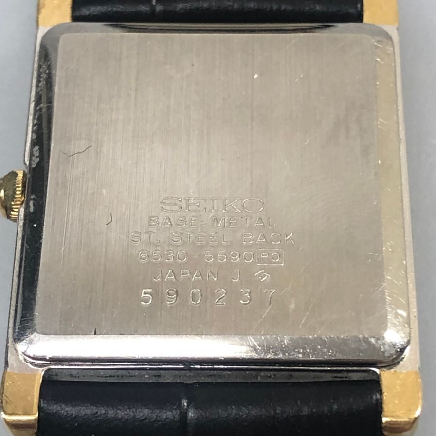 セイコー クォーツ スクエア 腕時計 クォーツ スクエア 2針 ユニセックス シルバー×ゴールド SEIKO S.W.U.【AFB55】
