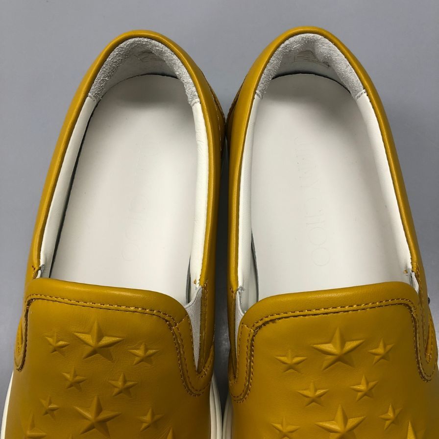 ジミーチュウ スリッポン スニーカー イエロー エンボス サイズ41 メンズ JIMMY CHOO 約26.0cm【AFD5】