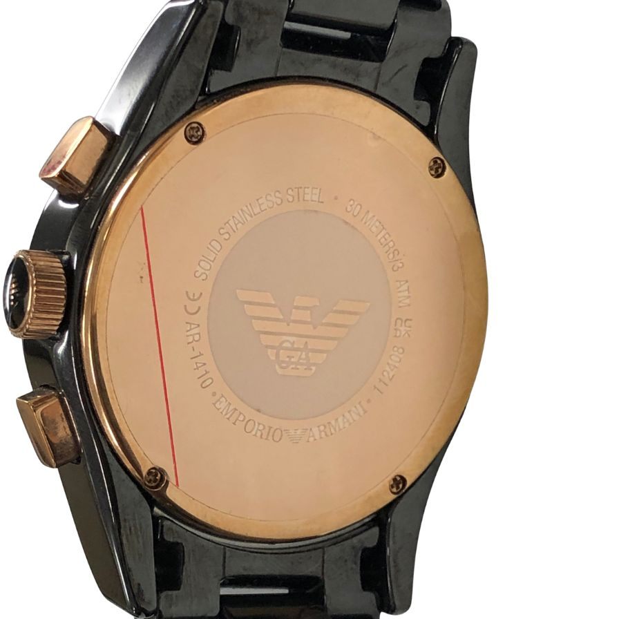 エンポリオアルマーニ クオーツ時計 クロノグラフ デイト ブラック メンズ AR-1410 EMPORIO ARMANI【AFI11】