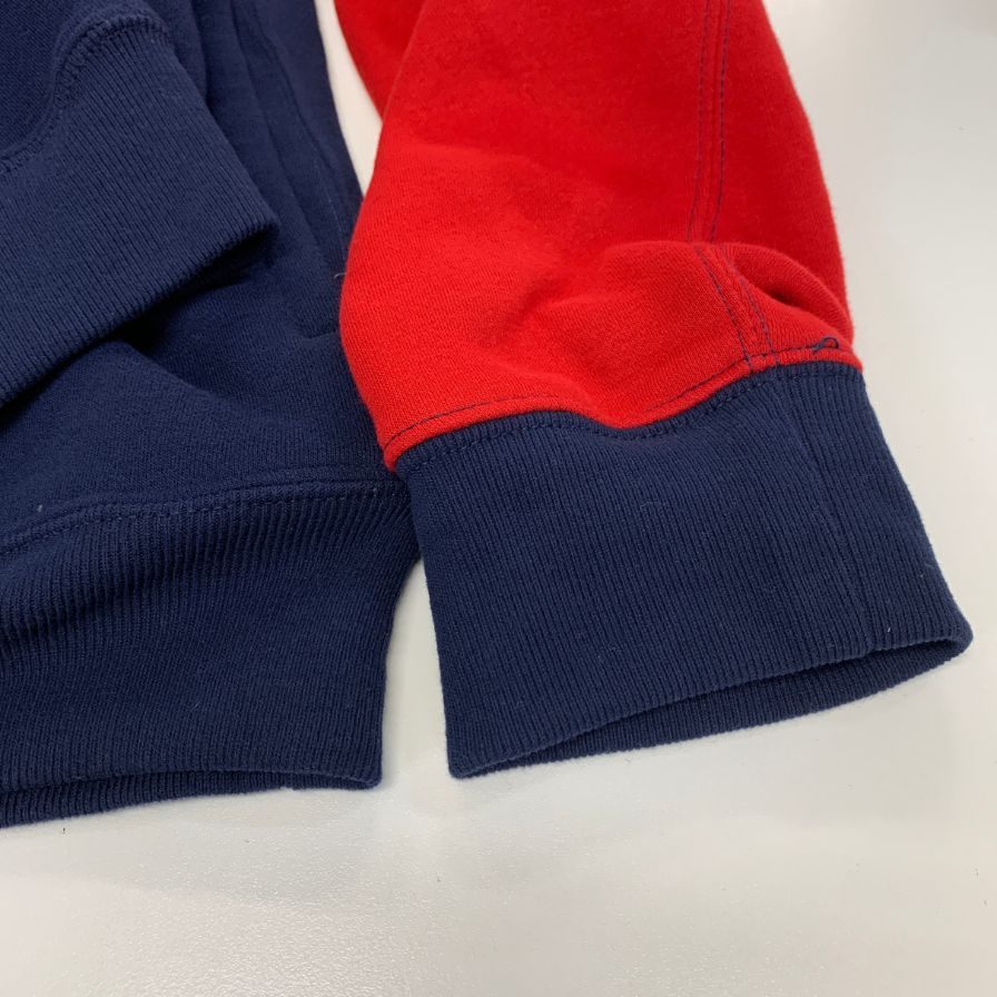 中古◆ポロ ラルフローレン 国内正規 ポロベア プルオーバー パーカー トリコカラー メンズ サイズM ネイビー  Polo Ralph Lauren 【AFB43】