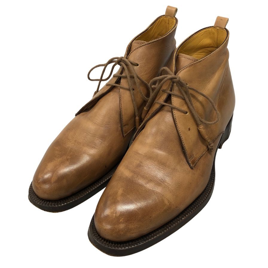 ステファノ ブランキーニ チャッカブーツ カーフ ライトブラウン UK6.5 Stefano Branchini 約25.0cm【AFC4】