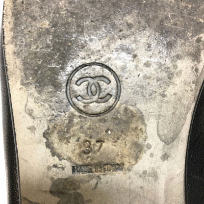 シャネル ローファー ココマーク ラムスキン ブラック レディース サイズ37 CHANEL 約24.0cm【AFC29】