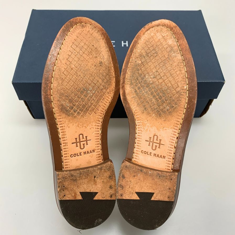 コールハーン レザーシューズ C37771 クラシックス ピンチ ペニーローファー ブラウンアイボリーコンビ US8 COLE HAAN 約26.0cm【AFD13】