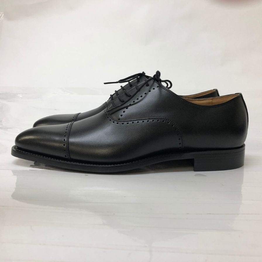 スコッチグレイン パンチドキャップ レザーシューズ ブラック ラスト256 サイズ25ハーフ SCOTCH GRAIN 約25.5cm【AFD12】