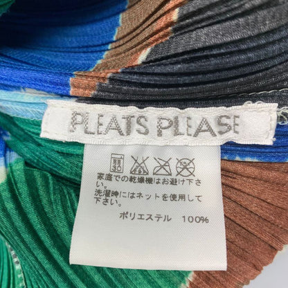 極美品◆プリーツプリーズ イッセイミヤケ ノースリーブワンピース PP51-JH642 マルチカラー サイズ4 PLEATS PLEASE ISSEY MIYAKE 【AFB46】