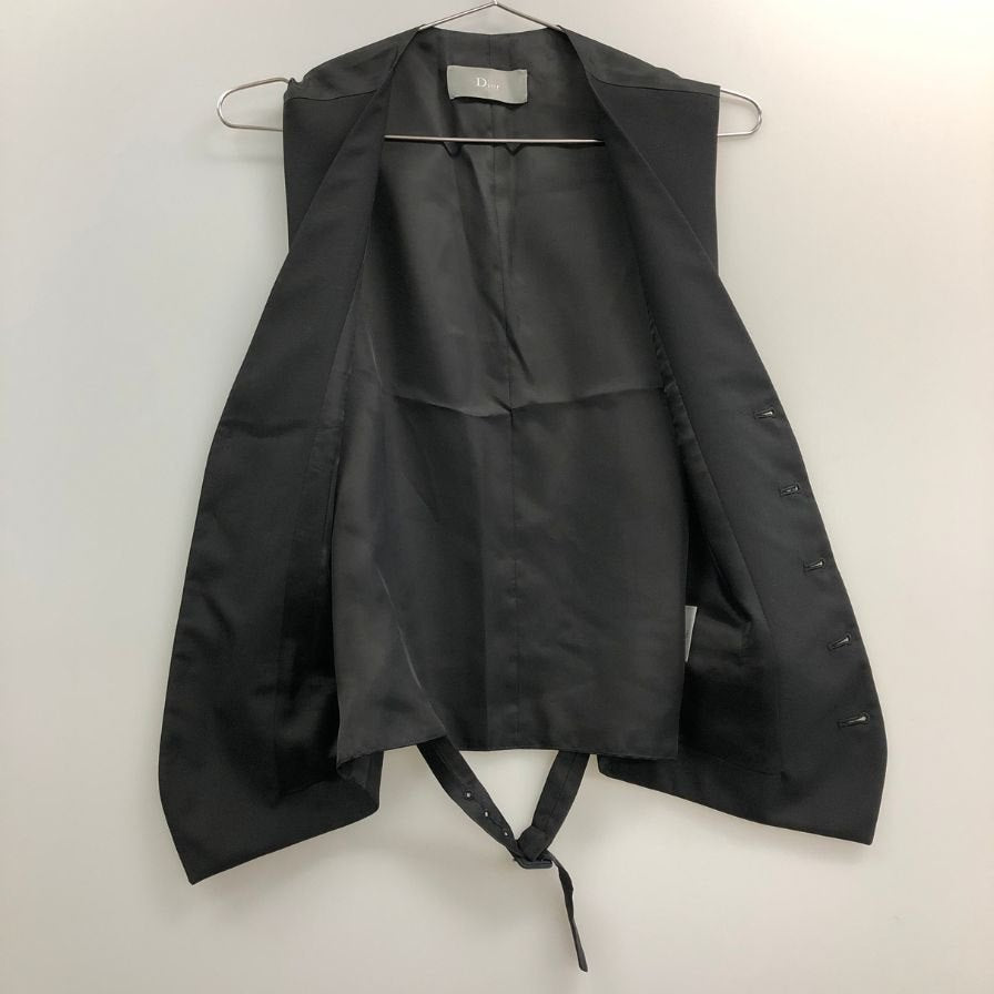 極美品◆クリスチャンディオール ウール ベスト メンズ サイズ44 ブラック Christian Dior 【AFB13】