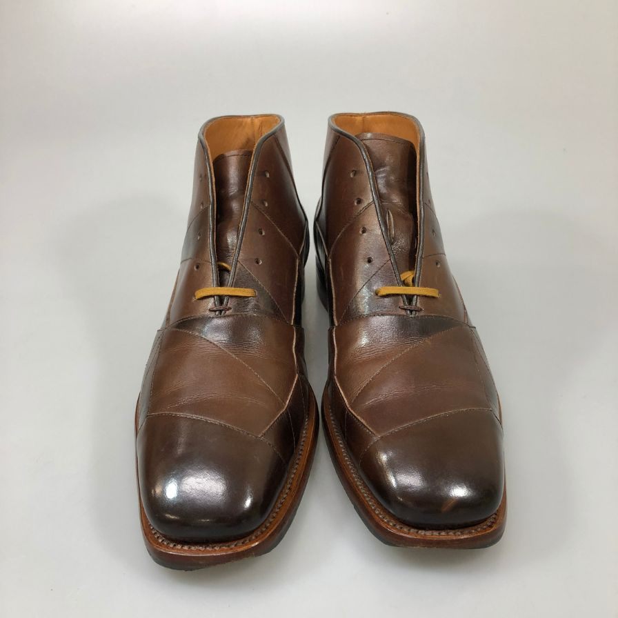 スコッチグレイン ST-634 スパイダー チャッカブーツ カーフ ブラウン サイズ24.5㎝ SCOTCH GRAIN 約24.5cm【AFC33】