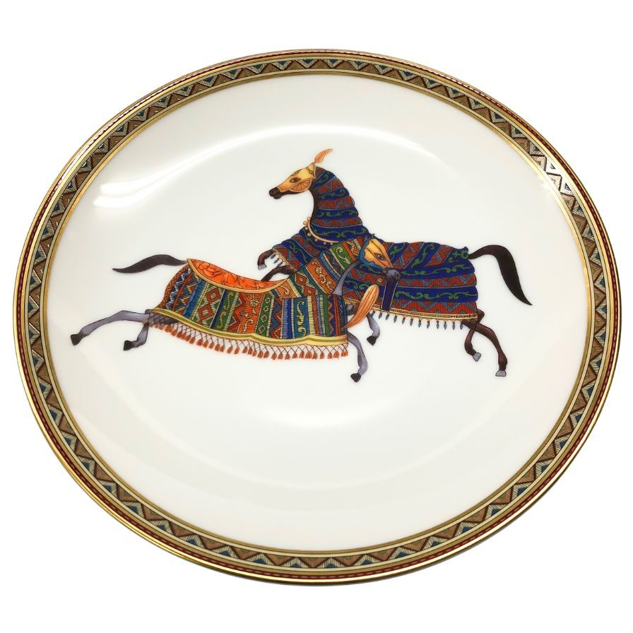 エルメス プレート シュヴァルドリアン ホース ホワイト 約17㎝ HERMES【AFI28】【中古】