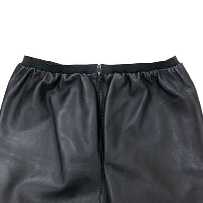 ランバン Liver 2013 ラム革 ウエストリブ スカート レディース  イタリア製 サイズ38 ブラック LANVIN【AFB28】