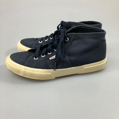 スペルガ ミッドカットスニーカー キャンバス ネイビー メンズ サイズ41 SUPERGA 約26.0cm【AFC35】