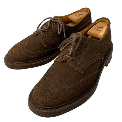 トリッカーズ レザーシューズ M5095 ウィングチップ スエード ダークブラウン サイズUK7.5 Tricker`s 約26.0cm【AFD4】