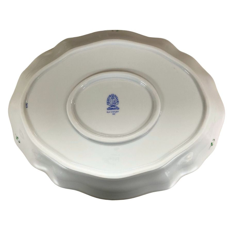 ヘレンド 食器 アポニーグリーン オーバルディッシュ 約26cm HEREND【AFI22】【中古】