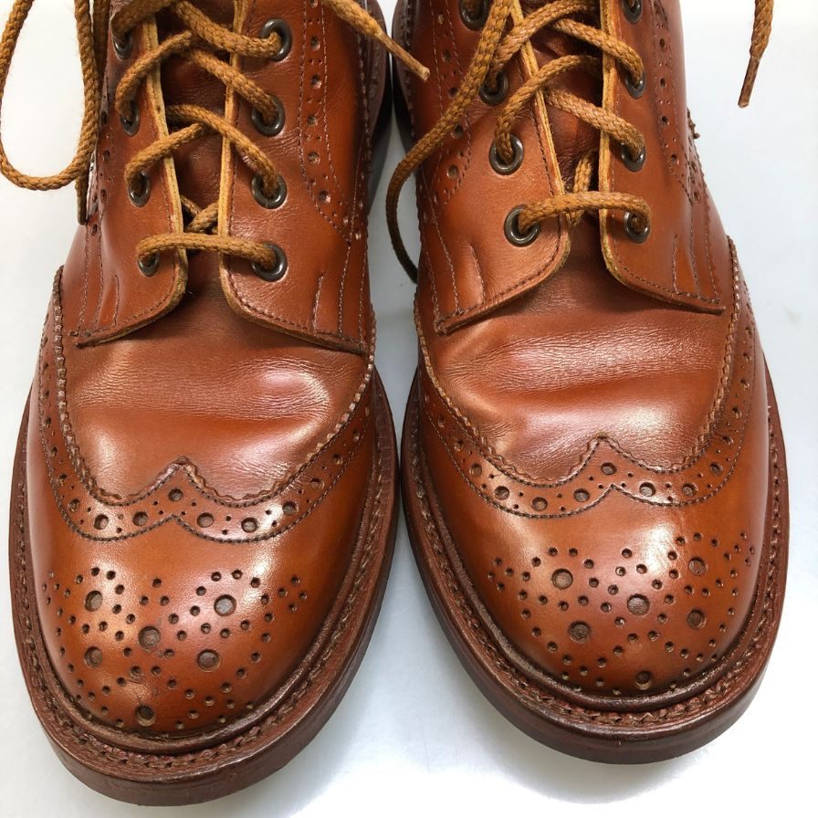 トリッカーズ M5634 ストウ カーフ メンズ ベージュ UK8.5  Tricker's ビジネスシューズ 約26.5cm【LA】【中古】