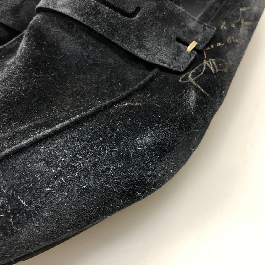 ベルルッティ ドライビングシューズ スエード カリグラフィ ネイビー メンズ サイズ9 Berluti 約27.0cm【AFC30】