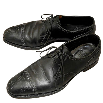 クロケット＆ジョーンズ セミブローグ ティエリー THIERRY Vフロント カーフ ブラック サイズUK6E Crockett&Jones ビジネスシューズ 約24.5cm【LA】【中古】