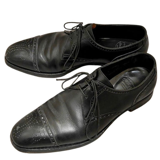 クロケット＆ジョーンズ セミブローグ ティエリー THIERRY Vフロント カーフ ブラック サイズUK6E Crockett&Jones ビジネスシューズ 約24.5cm【LA】【中古】