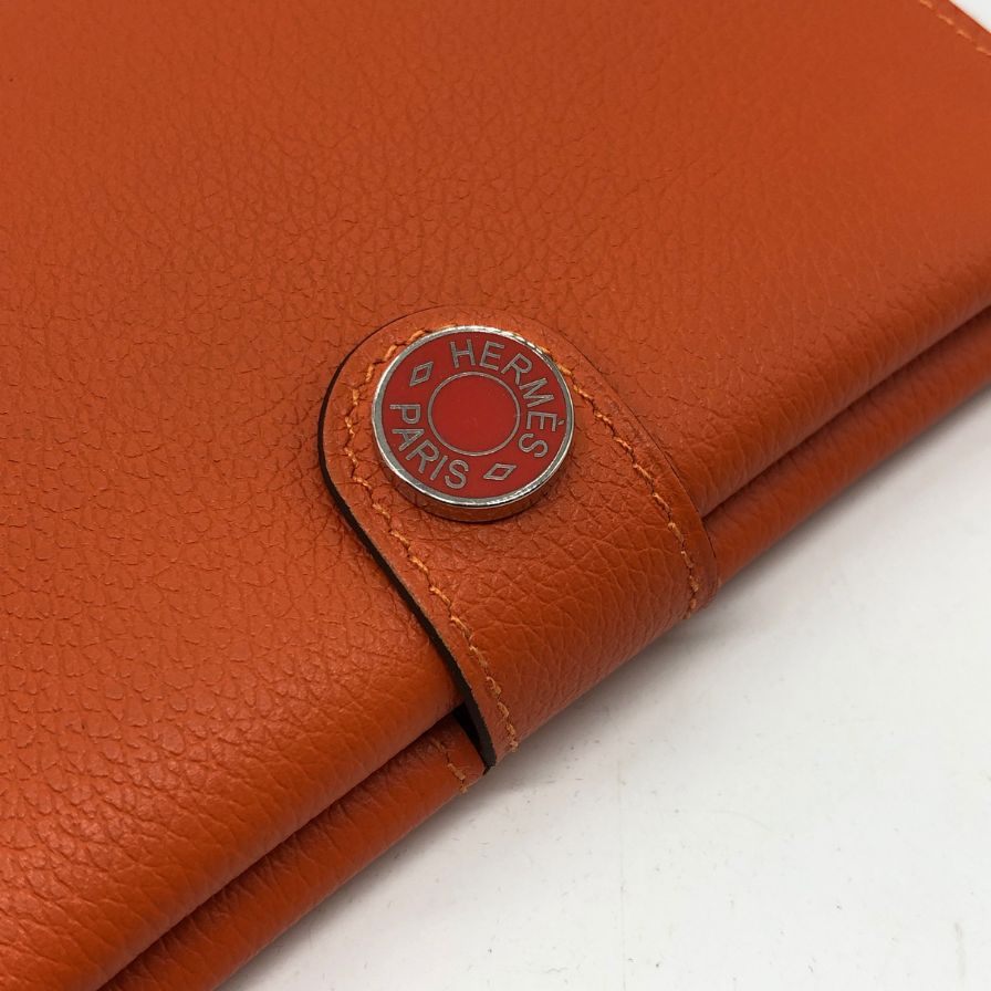 エルメス U刻印 Passport R.M.S パスポートケース ユニセックス  オレンジ HERMES【AFI14】【中古】