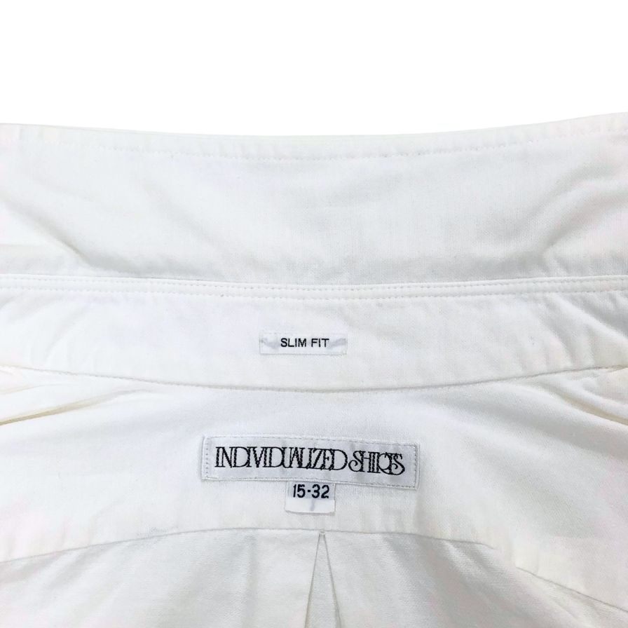 極美品◆インディビジュアライズドシャツ オックスフォードシャツ スリムフィット ボタンダウン ホワイト サイズ15/32 メンズ INDIVIDUALIZED SHIRTS BD 【AFB16】