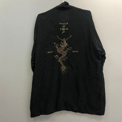 中古◆アンセルム エンブロイダードスーベニアシャツ ブラック メンズ サイズ3 ANCELLM EMBROIDERED SOUVENIR SHIRT 【AFB6】
