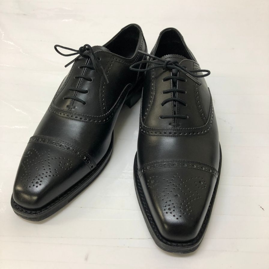 スコッチグレイン レザーシューズ I-0278 セミブローグ ブラック サイズ24EEE SCOTCH GRAIN 約24.0cm【AFD2】