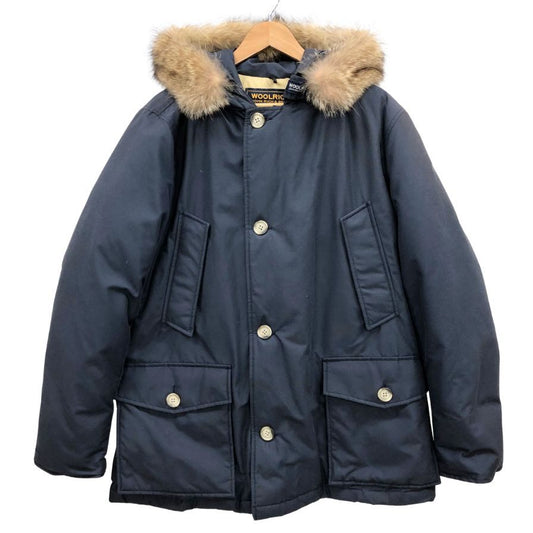 中古◆ウールリッチ ダウンジャケット アークティックパーカー コヨーテファー ネイビー サイズL WOOLRICH 【AFA11】