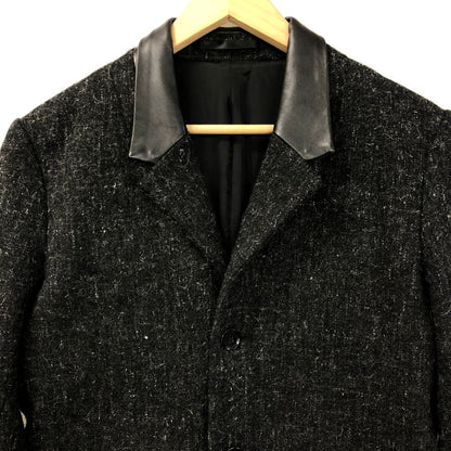 美品◆ノーアイディ チャスターコート ウール シープスキン ブラック メンズ サイズ2 NO ID. 【AFA18】