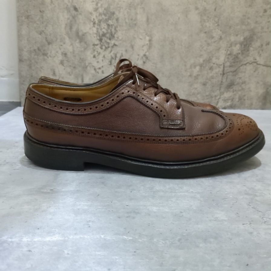 フローシャイム レザーシューズ インペリアル ケンムーア ウイングチップ グレインレザー ブラウン メンズ サイズUS9.5D FLORSHEIM ビジネスシューズ 約27.5cm【LA】【中古】