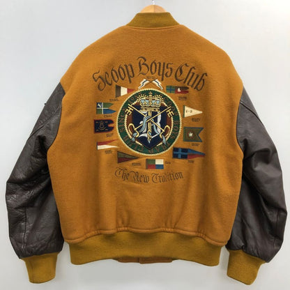 中古◆スクープボーイズ スタジャン レザー切替 ブラウン メンズ サイズS-44 Scoop boys 【AFA20】