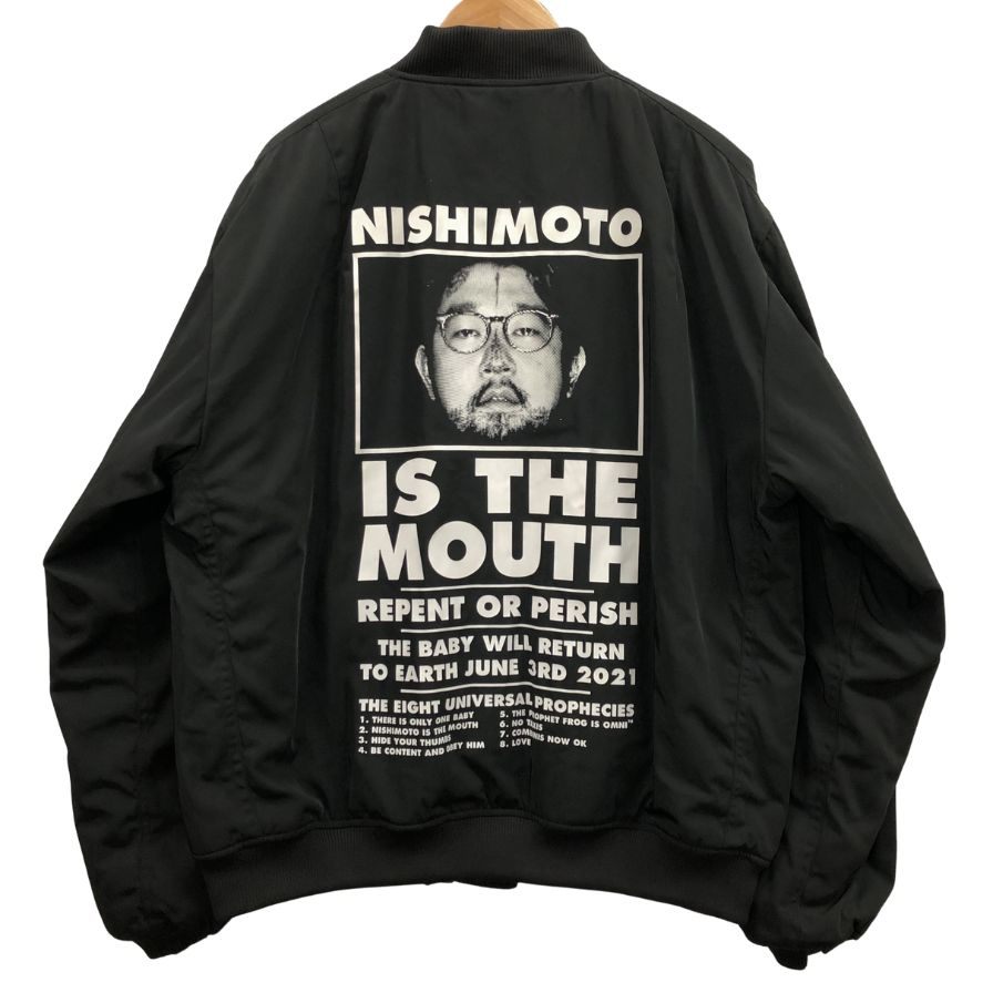 美品◆ニシモト イズ ザ マウス ボンバージャケット MA-1 メンズ サイズXL-2XL ブラック NISHIMOTO IS THE MOUTH 【AFA9】