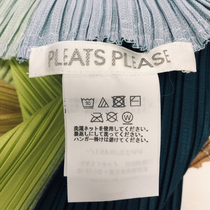 美品◆プリーツプリーズ イッセイミヤケ  ブロックパターン トップス PP23JK451 マルチカラー フリーサイズ PLEATS PLEASE 【AFB5】