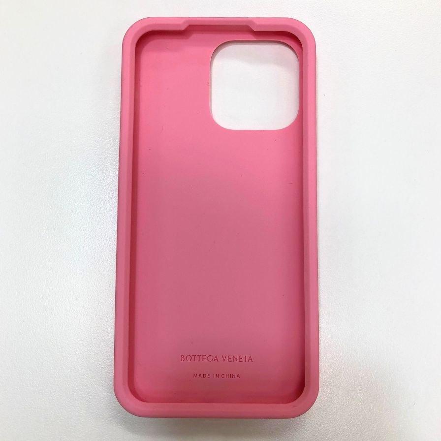 ボッテガヴェネタ iPhoneケース iPhone15ProMAX ラバー イントレチャート ピンク系 BOTTEGA VENETA【AFI18-3】【中古】