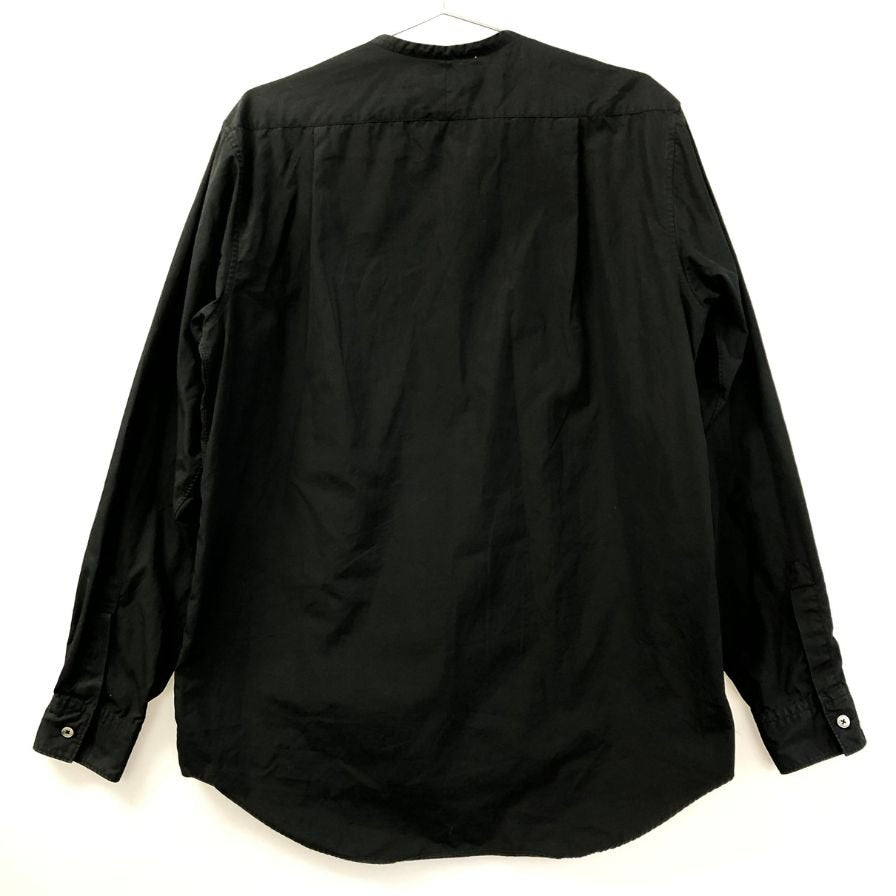 美品◆シンヤオフィシャル ノーカラーシャツ メンズ ブラック サイズ3 SHINYA OFFICIAL 【AFB2】