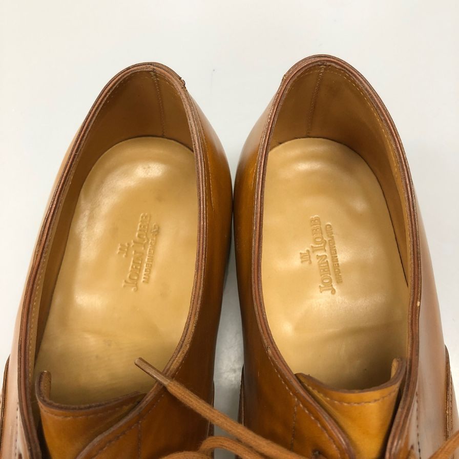 ジョンロブ レザーシューズ シティ2 カーフ ストレートチップ 7000ラスト サイズUK6.5E ブラウン JOHN LOBB CITY ビジネスシューズ 約25.0cm【LA】【中古】