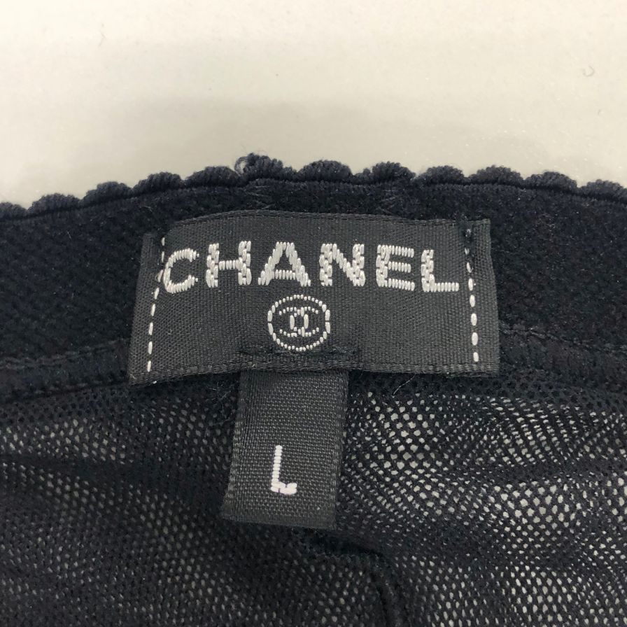 シャネル タイツ メッシュ ココマーク ブラック サイズ L CHANEL