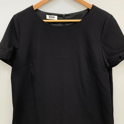極美品◆モスキーノ チープ アンド シック 半袖 ワンピース 袖リボンあしらい  ウール100% レディース サイズ42 ＭＯSCHINO CHEAPANDCHIC 【AFB1】