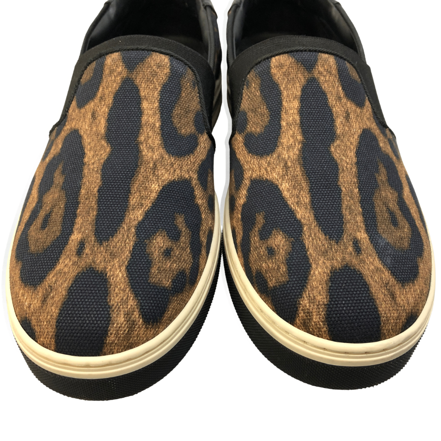 ドルチェ＆ガッバーナ スリッポン レオパード柄 レディース サイズ6.5 DOLCE＆GABBANA 約23.5cm【AFD15】