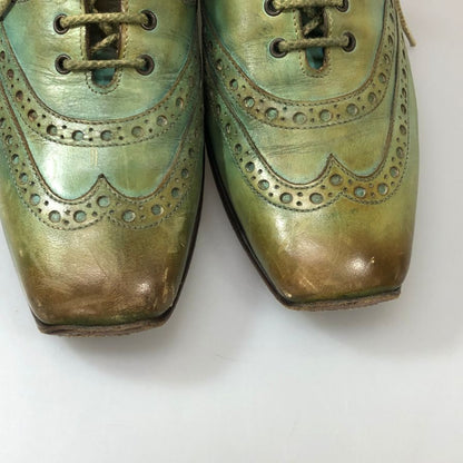 フランチェスコベニーニョ レザーシューズ メンズ サイズUK7 エメラルドグリーン FRANCESCO BENIGNO 約26.0cm【AFC34】