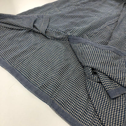 極美品◆フォーティファイブアール ワンピース インドネル ロング丈 チェック ブルー サイズ表記なし 45R 【AFB37】