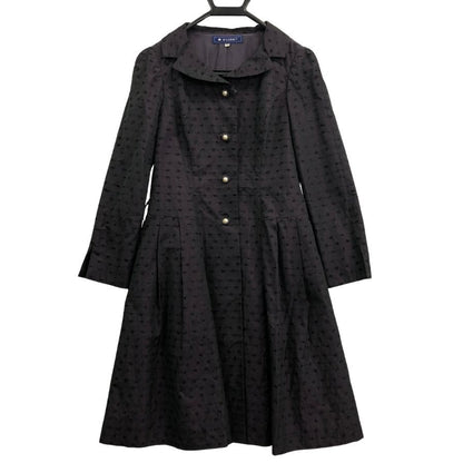 極美品◆エムズグレイシー 長袖ワンピース パールボタン ブラック レディース サイズ36 M'S GRACY 【AFB38】