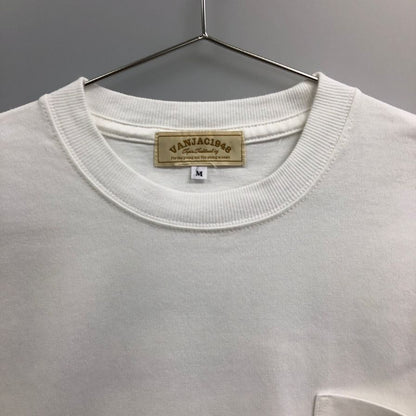 極美品◆ヴァンヂャケット ロングスリーブTシャツ バックロゴ ホワイト×ネイビー サイズM VAN 【AFB29】