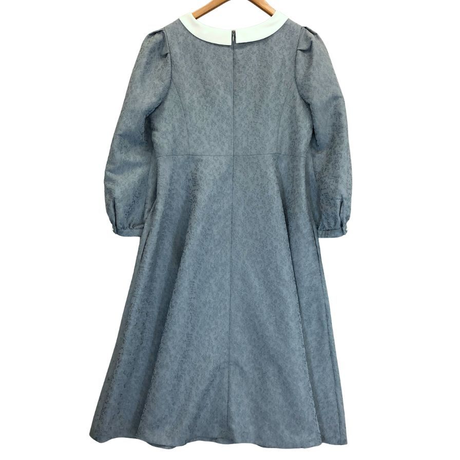 新品同様◆ジョリーミニョン ワンピース 長袖 ロング ポリエステル ブルー サイズ40 jolie mignon 【AFB13】